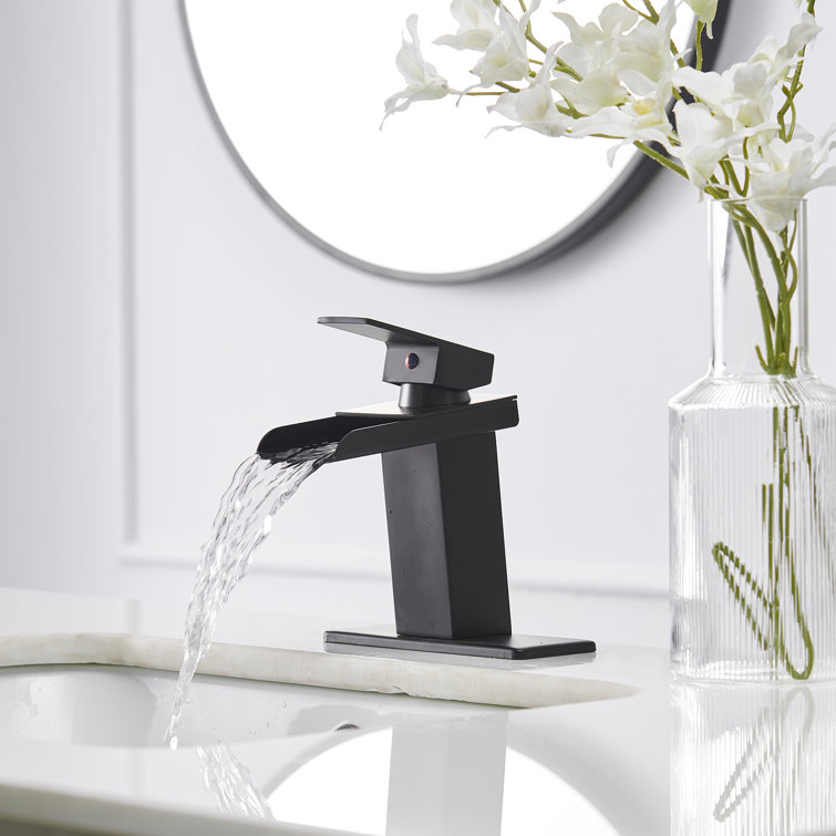 Bathadore Brushed Nickel Bathroom Faucet Waterfall Pop Up Drain With